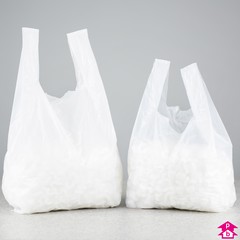 100 Budget White Carrier Bags Midi
