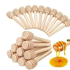 large wooden honey dipper 15cm