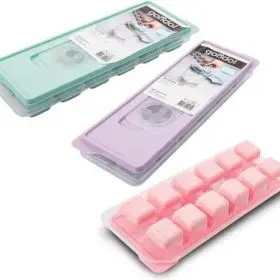 silicone bottom ice cube tray with lid