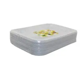 white plastic platter 7" rectangle