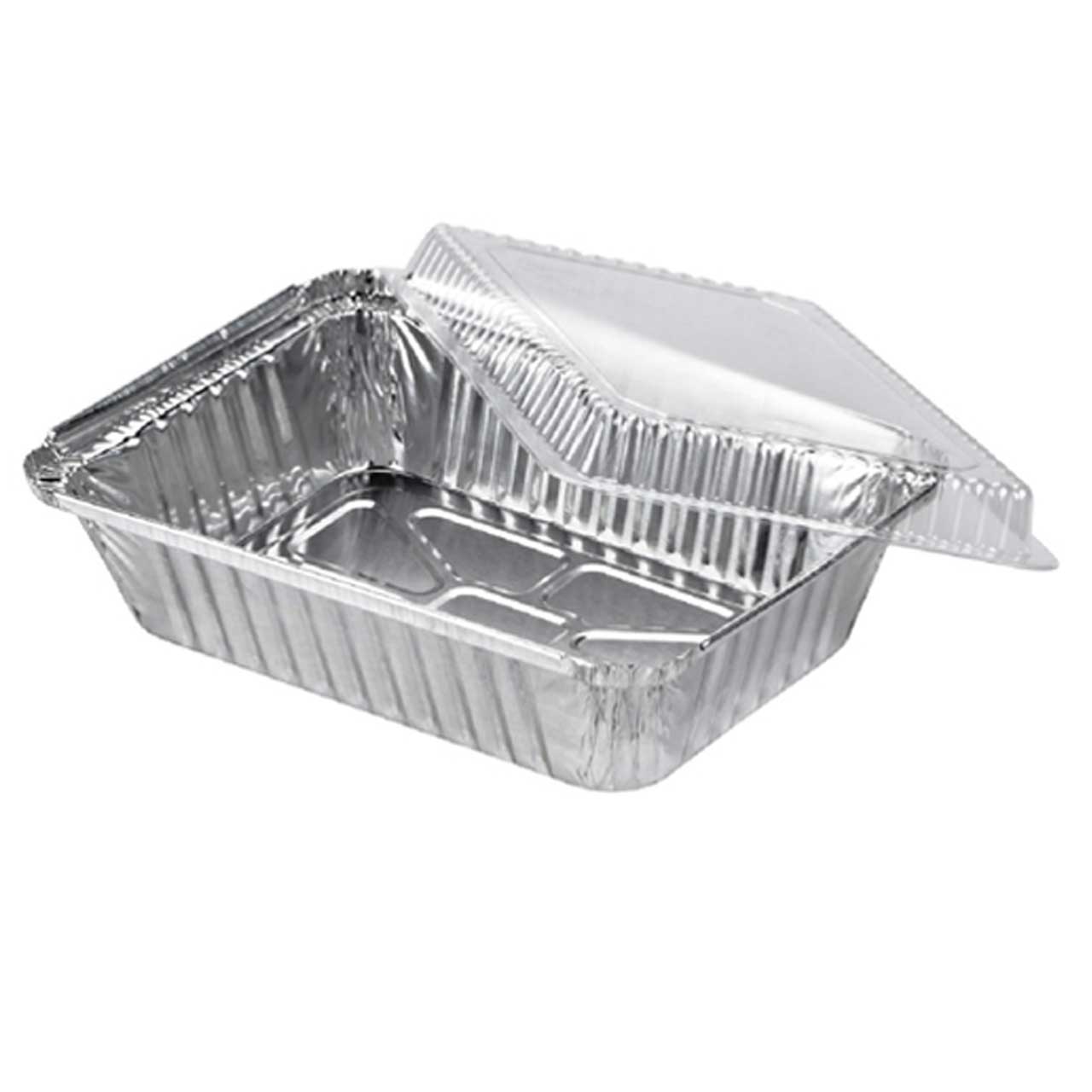 50 Aluminium Containers 4153+Dome Plastic Lids ...