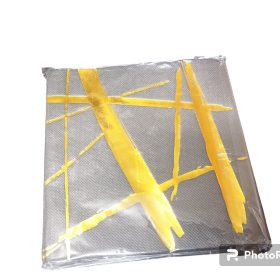 black serviettes with gold strokes