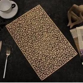 pu leather placemats geo design rosegold