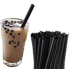 thick boba/milkshake straws with pointed black