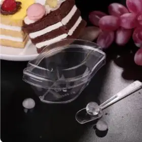 wavy acrylic dessert containers with lids 9.5x4cm