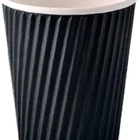 350ml black ripple coffee cups no lids