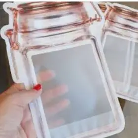 doy pouches rosegold jar design 17x24cm