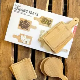 6 mini wooden serving boards