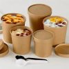 Pack of 25 X Kraft Tubs And Lids 350ml