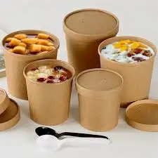 kraft tubs bowls with lids 500ml