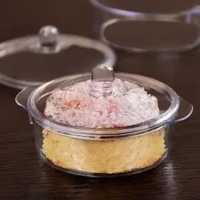 mini pot acrylic dessert containers +lid 7.5x2.