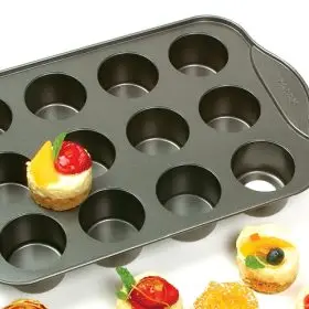 12 Cavity Loose Bottom Mini Cheesecake Pan Round