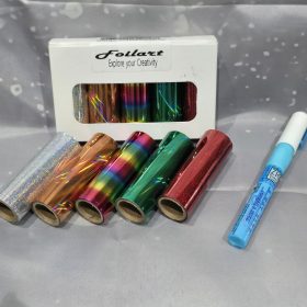 foilart kit 5 rolls of foil and glue turns blue-tr