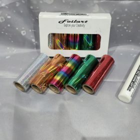 foilart kit 5 rolls of foil and glue turns white-t