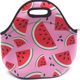 neoprene lunchbag with zip waterlemon print 29x26.