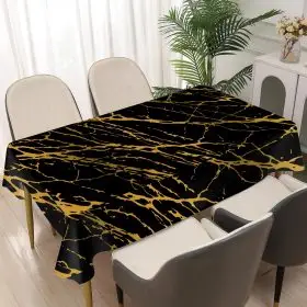 plastic black gold marble tablecloths 100x220cm x
