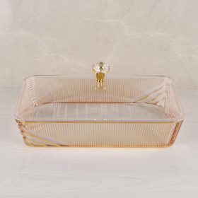 acrylic sweet box with gold edge 40x28x18cm 2527t