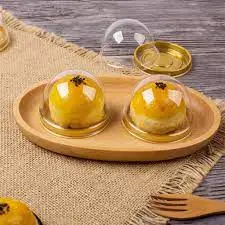 8cm pvc gold cake disc with dome lid