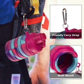 collapsable silicone bottle 500ml when open