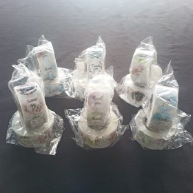 roll of 500 x thank you stickers floral/marble des