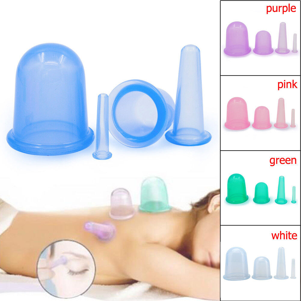 4pc Silicone Massage Cupping Set Ass Cols