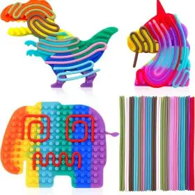 silicone multi-coloured spaghetti puzzle ass shape