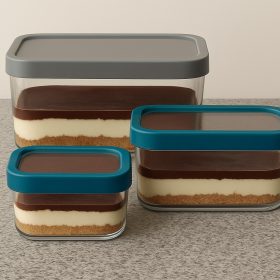 acrylic food container with airtight lid 7.5x9.5x6