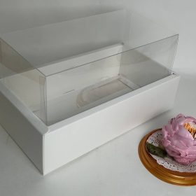 confectionery box white base pvc lid 18.5x10x10cm