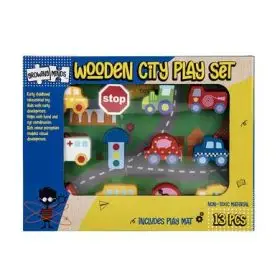 wooden city threading blocks set