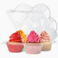 25 clear plastic 4up cupcake foldover