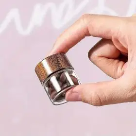 ml glass bottle with wooden screw lid 3x3cm