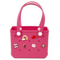 hot pink waterproof tote bag medium