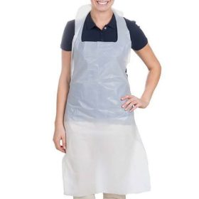 100 LD Aprons White Budget 640x1010mm 10micron