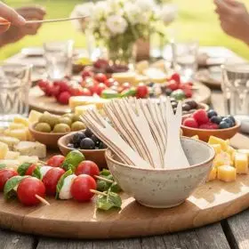 wooden cocktail forks 8.5cm wide tooth