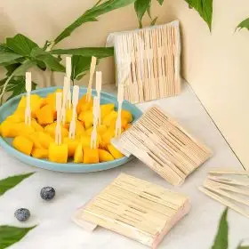 wooden cocktail forks 9cm narrow tooth