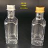 100ml square plastic bottles with gold lid