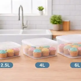 .5l decostore plastic square container + lid