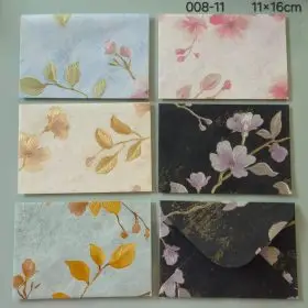 embossed floral envelopes ass prints 11x16cm