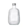 ml glass bottle dimpled silver lid 12x5.5cm