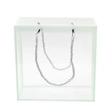 pvc clear giftbox 14x7x14cm with white lines and h