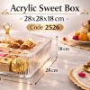 Acrylic Sweet Box w/ Crystal Knob 28x28x18cm 2526