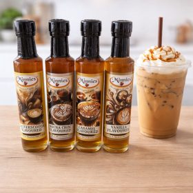 minnies vanilla coffee syrup 250ml glass bottle