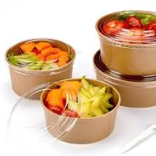 kraft tubs bowls with lids 500ml
