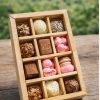 division kraft truffle box with pvc lid 22x14.5x3.