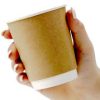 250ml Double Wall Coffee Cups Kraft