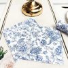 Blue Floral Serviettes Pack of 20