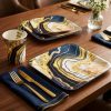 20 Disposable Big Plates,Side Plates&Cups Gold Geode