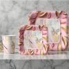 Pink Gold Leaves Disposable Party Set