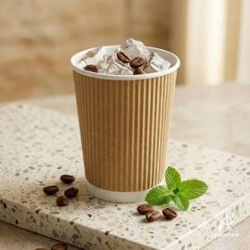 250ml Kraft Ripple Coffee Cups