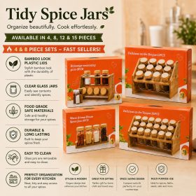 Pack of 25 x 75ml Glass Spice Jars+Lid w/ Shaker
